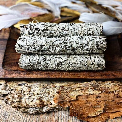 Organic Large White Sage Smudge (22-24cm)- Tool Rolled- 3 PACK