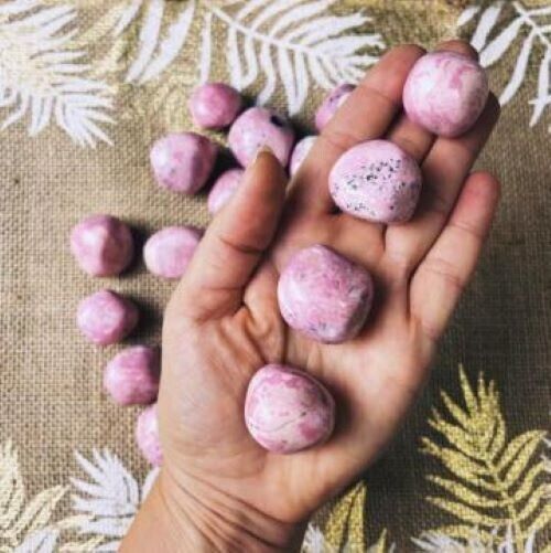 Pink Rhodonite Tumbled. From Peru (4 Stones)