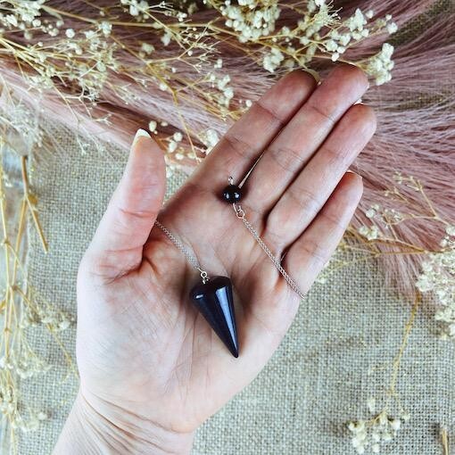 Black Tourmaline Crystal Pendulum