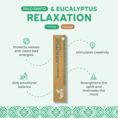 Relaxation by Ispalla - Palo Santo and Eucalyptus - 12 packs 10 sticks per pack