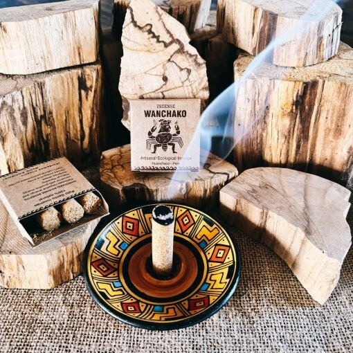 Wanchako Incense x 1 Pack plus Handmade Holder from Peru